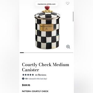 MacKenzie-Childs Courtly Check Medium Canister